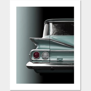 US American classic car 1960 park wood Posters and Art